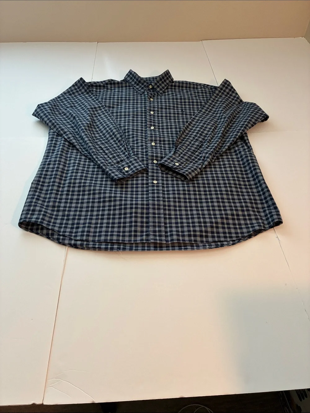 Polo by Ralph Lauren Navy and White Plaid Button-Down Shirt